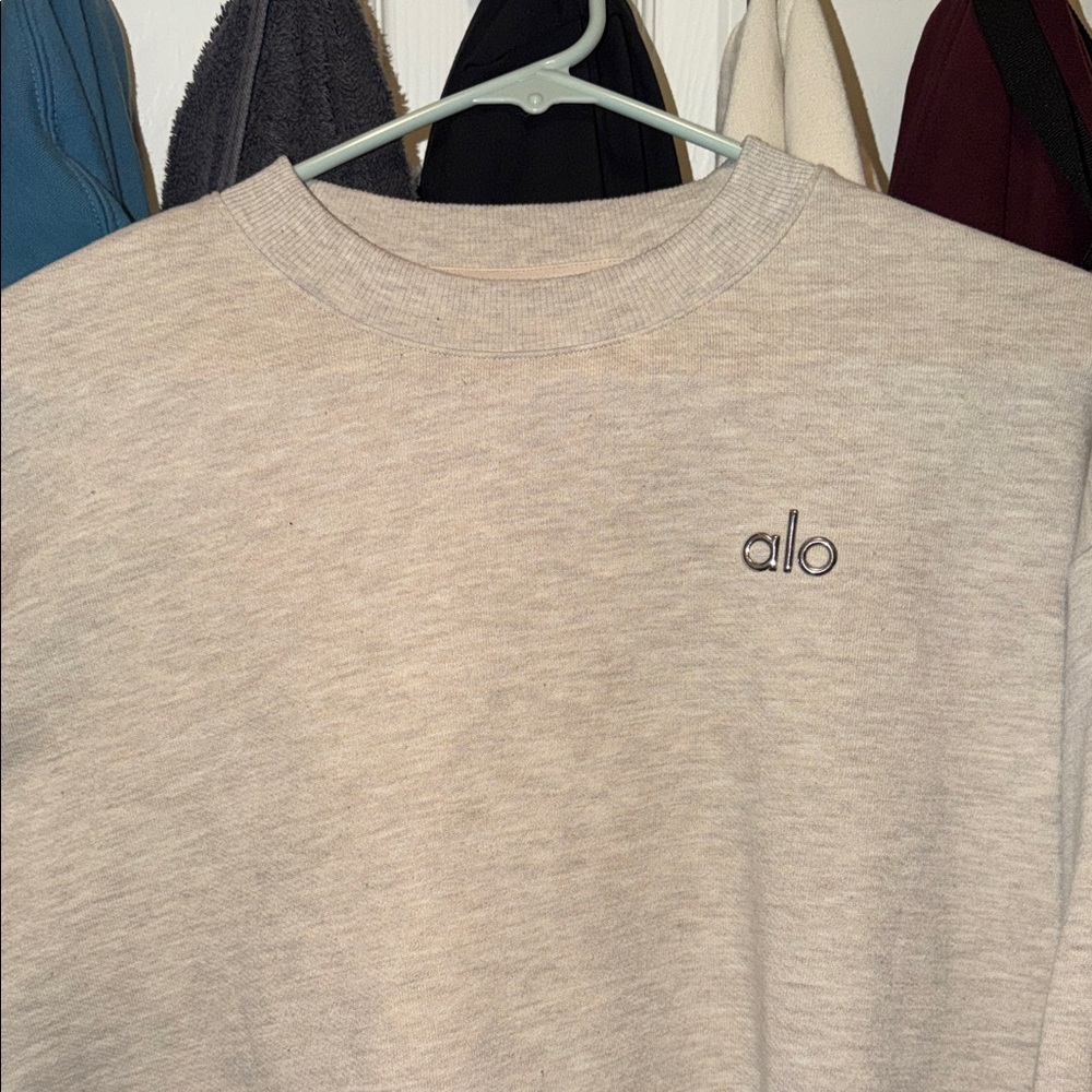 Alo oatmeal-Gray crewneck